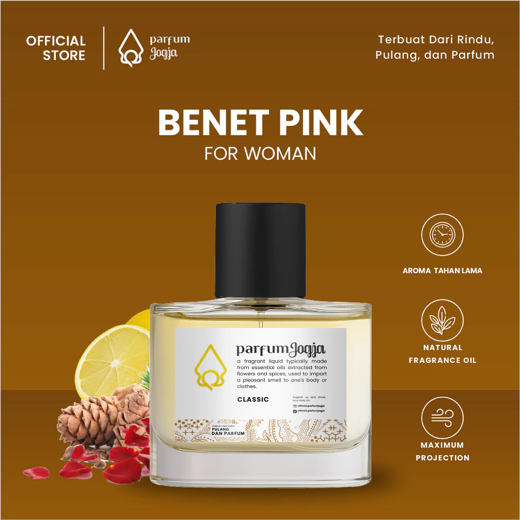 Parfum Jogja Malioboro - BENET PINK - Classic - EDP - Aroma Citrus & White Floral - Parfum Jogja